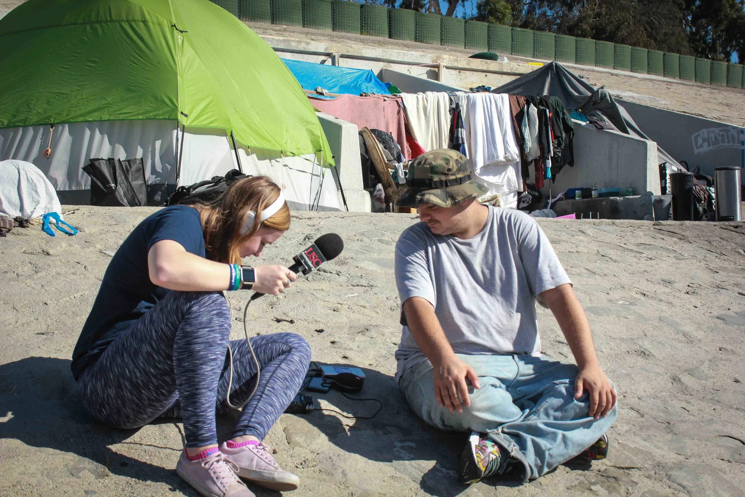 A person documenting their story with a 360 camera